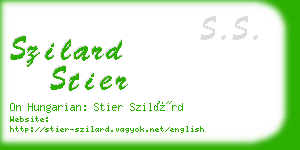 szilard stier business card